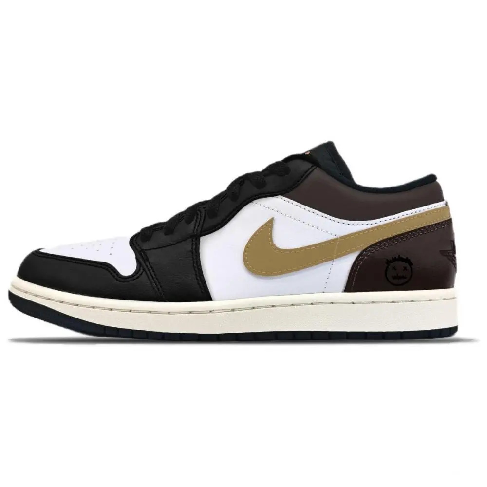 Jordan Air Jordan 1 Abrasion Resistant Vintage Basketball Shoes Unisex Khaki Brown