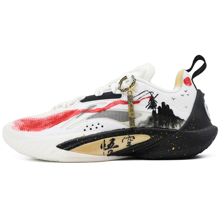 LiNing Speed 10 Rebound Slip-Resistant Low-Top Basketball Shoes Men's Black White