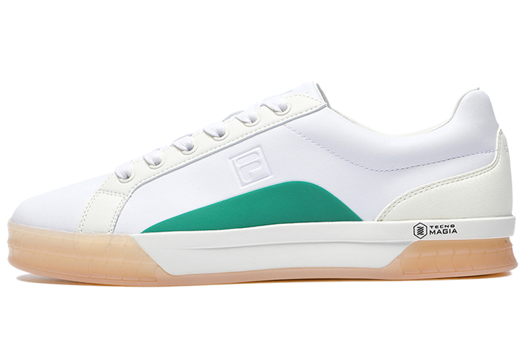 FILA ACE Anti-Slip Wear-Resistant Low-Top Skateboard Shoes Men's White Green