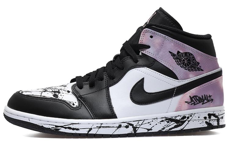 JORDAN Air JORDAN 1 Vintage Basketball Shoes Men High Top Black/White/Pink
