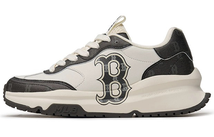 MLB Chunky Runner Anti-Slip Wear-Resistant Low-Top Casual Running Shoes Unisex Black White