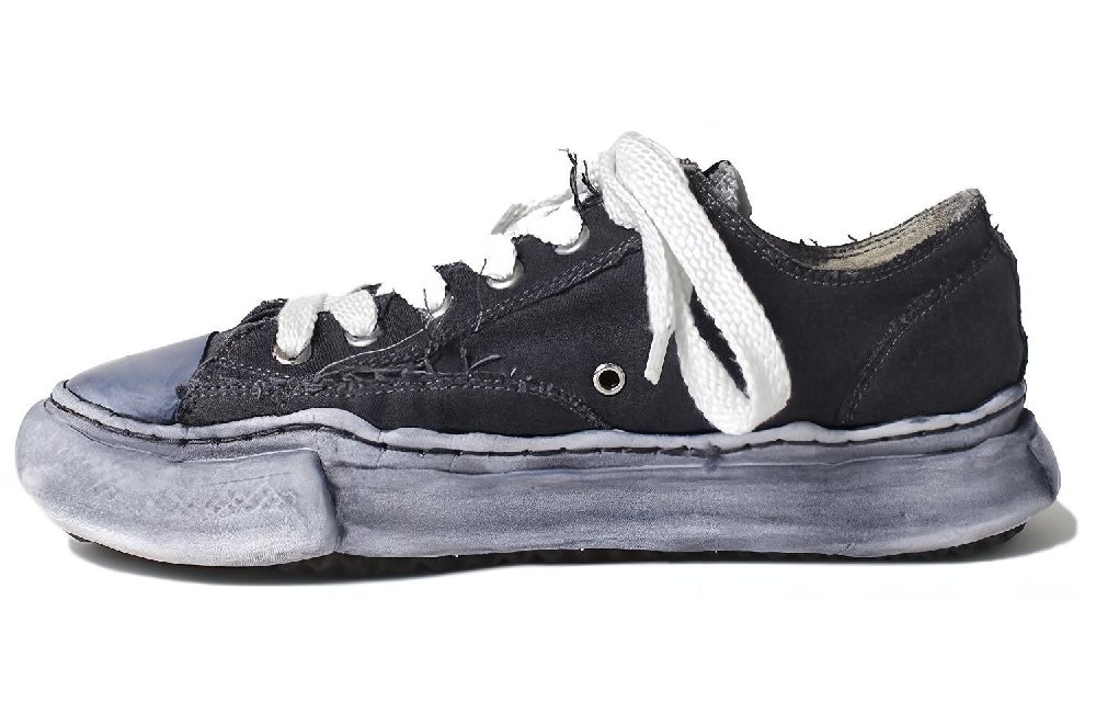 MIHARA YASUHIRO Og Sole OverDye Low Cut Low Top Stylish Skateboarding Shoes Unisex Black