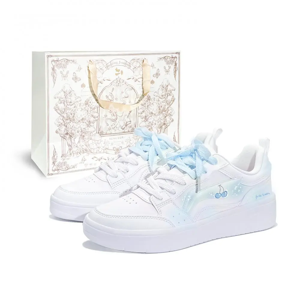 LiNing Acer Truncatum Coverage Abrasion Resistant Low top Skateboard Shoes Women's White Blue