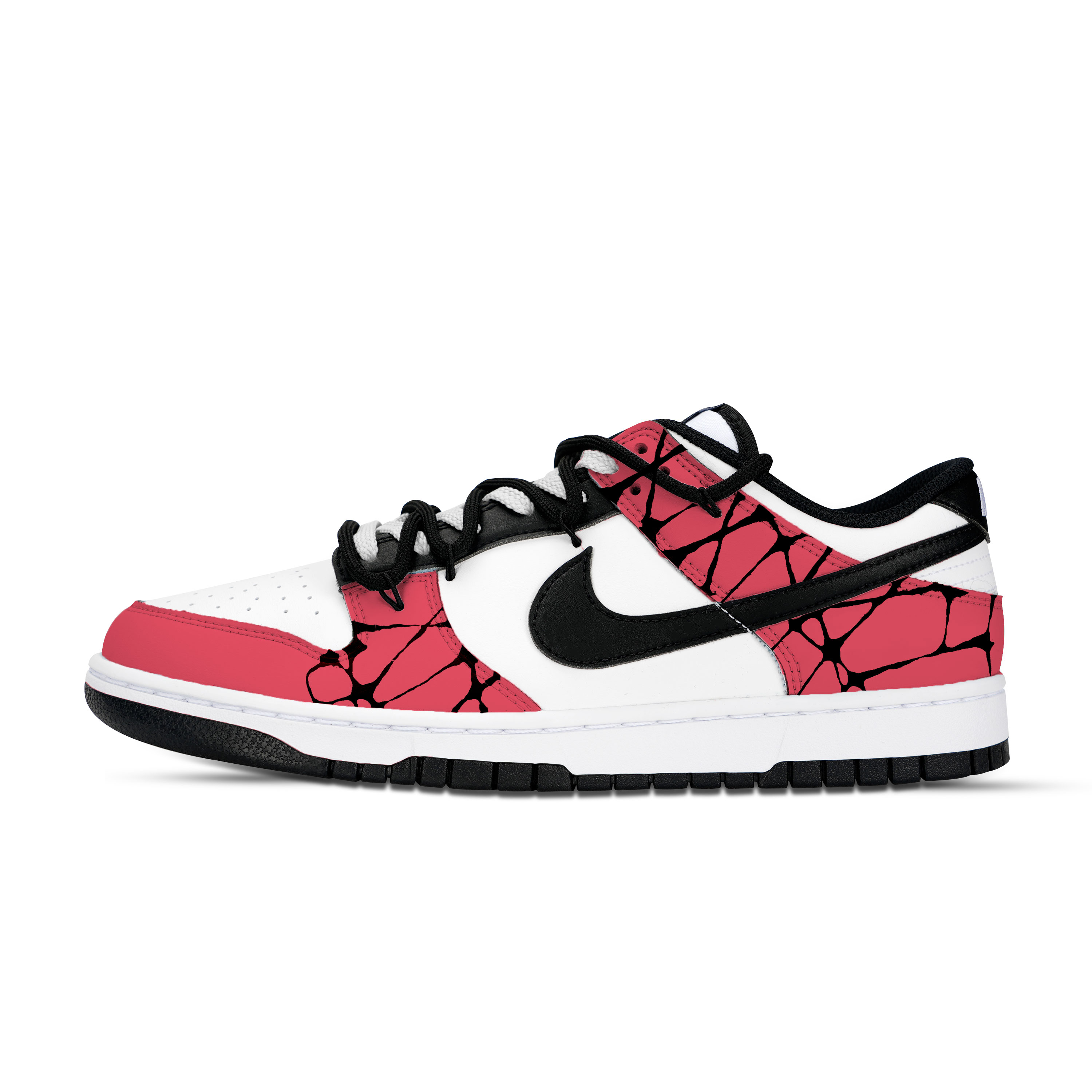 Nike Dunk Knit Yarn Shadow Slip Resistant Abrasion Resistant Low top Skateboard Shoes Unisex Black Red White