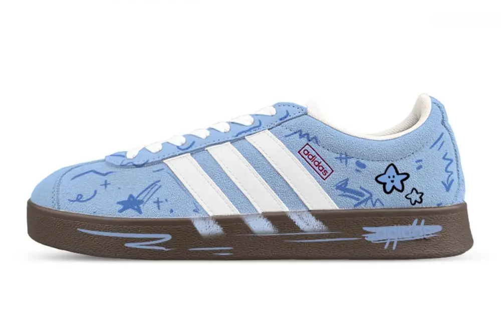Adidas VL COURT 2.0 Low top Skateboard Shoes Unisex White Blue