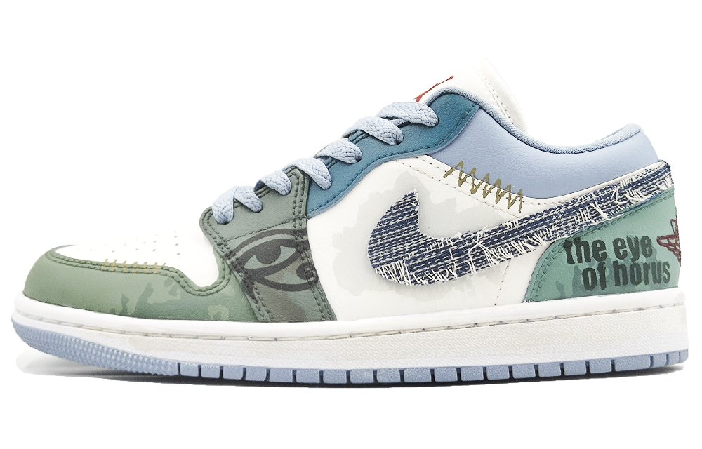 Jordan Air Jordan 1 Low-Top Vintage Basketball Shoes Women's Blue Green