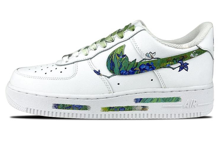 Nike Air Force 1 07 Air Force 1 Warm Slip-Resistant Cushioning Low-Top Skateboard Shoes Women's White Blue Green