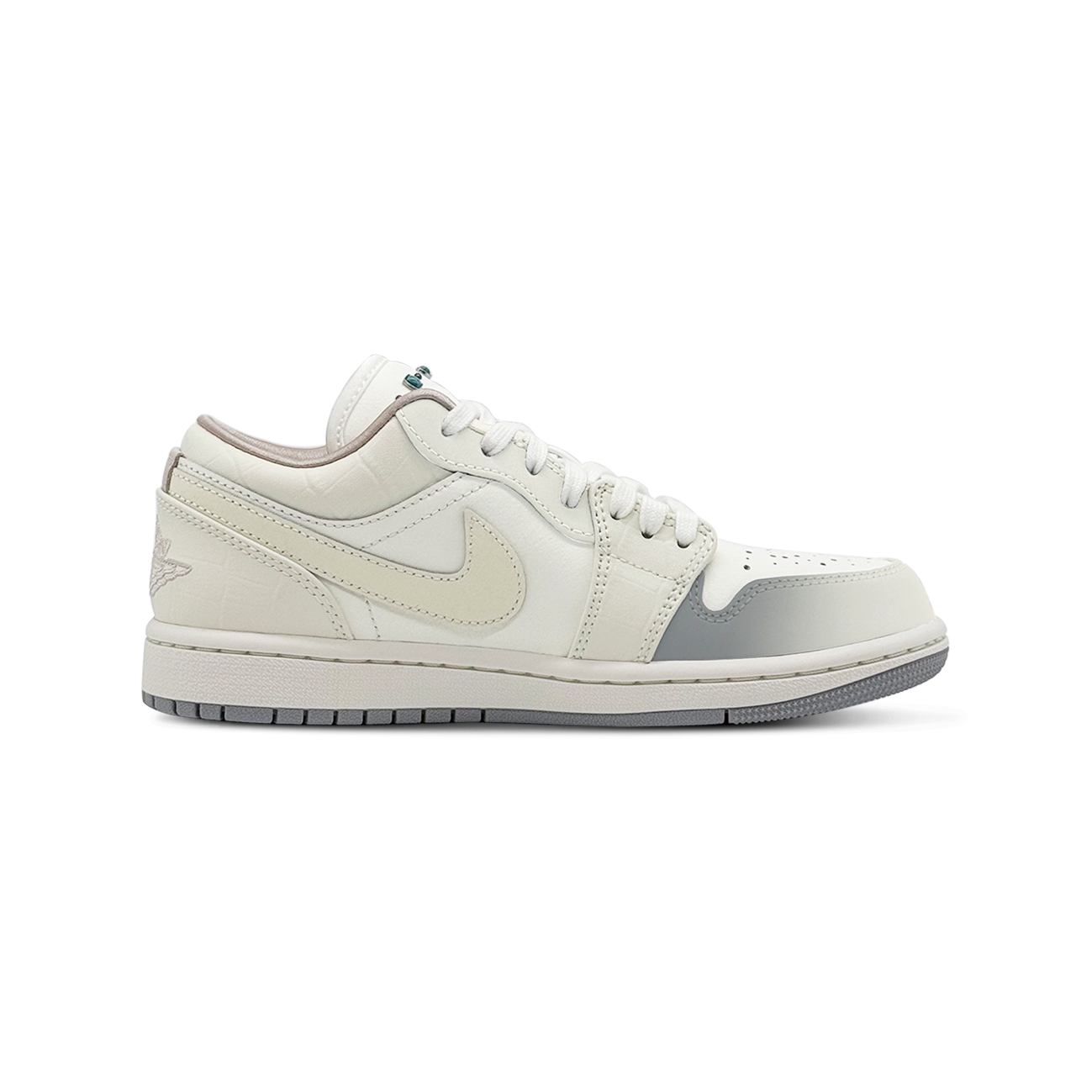 Jordan Air Jordan 1 Moonlight Silk Silver Feather Abrasion Resistant Low top Vintage Basketball Shoes Women's