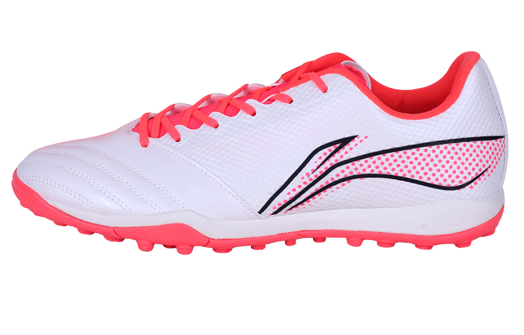 LiNing Cushioning Anti-Slip And Wear-Resistant Soccer Shoes Men's White Red