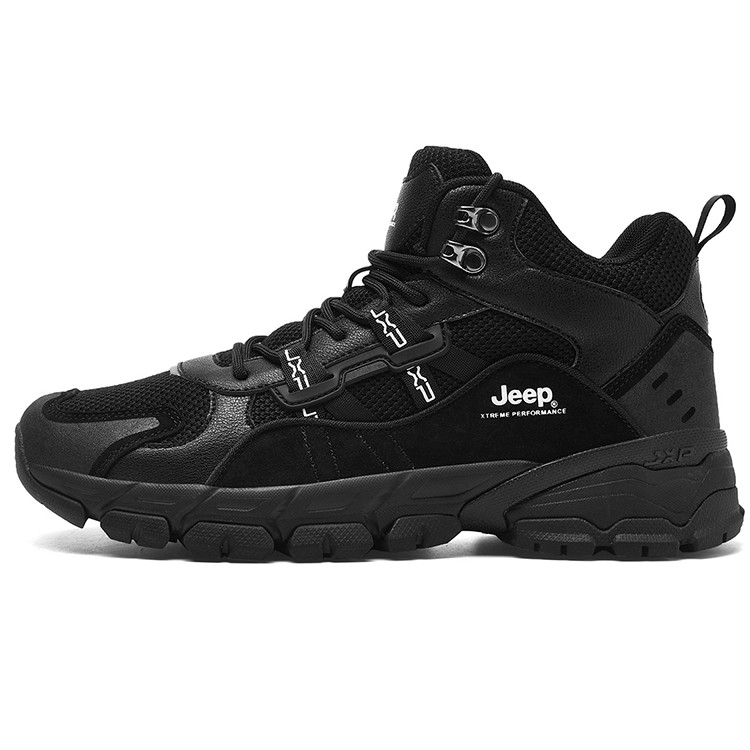 Jeep Warm Cushioning Height Increasing Wear-Resistant Slip-Resistant Low-Top Casual Shoes Men's Black