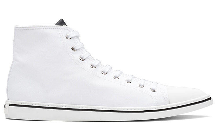 PRADA Canvas Shoes Men High-Top White купить в интернет-магазине Yoocart с быстрой доставкой по России.