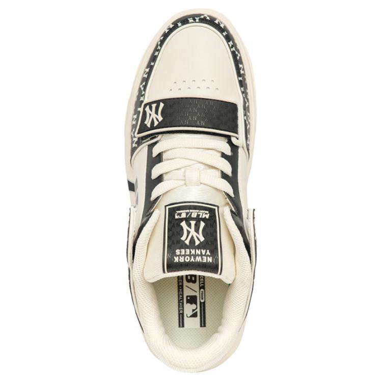 MLB Chunky Liner Basic Mid Top Skateboard Shoes Unisex Beige Black