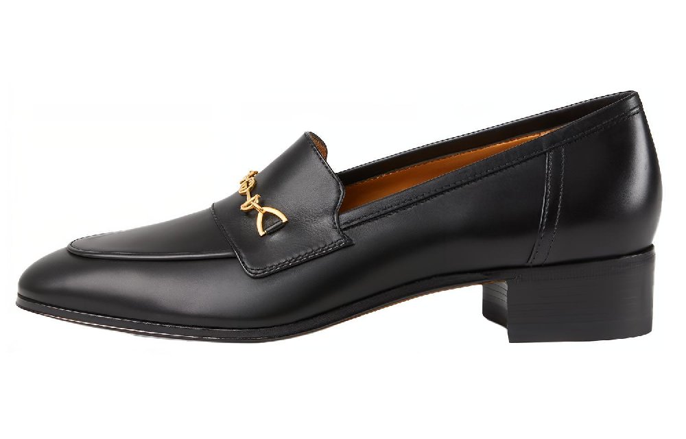 GUCCI Interlocking G Horsebit Loafer Black Leather Women's