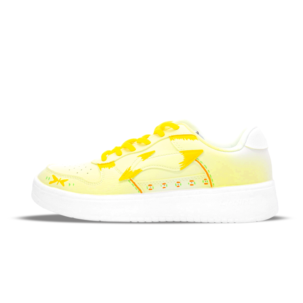 LiNing Pontoon Boats Cushioning, Wear Resistant Low Top Skateboard Shoes Unisex Yellow