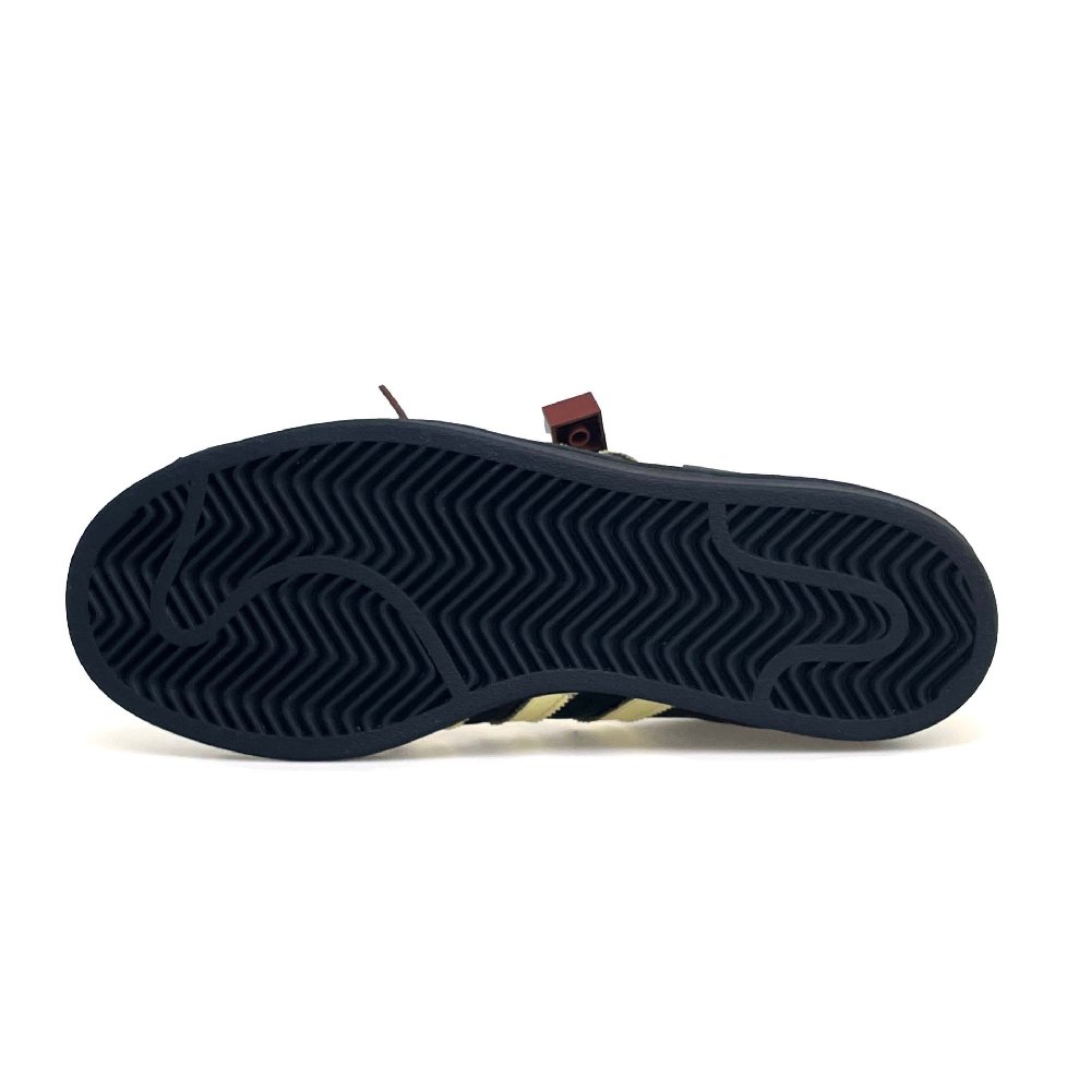 Adidas Originals SUPERSTAR Black Tone Melody Abrasion Resistant Breathable Low Top Skateboard Shoes Unisex Black Yellow