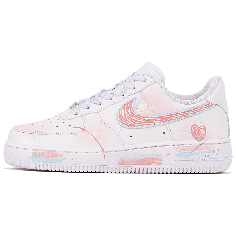 Nike Air Force 1 Anti-Slip And Wear-Resistant Lightweight Low-Top Skateboard Shoes Women's Pink White