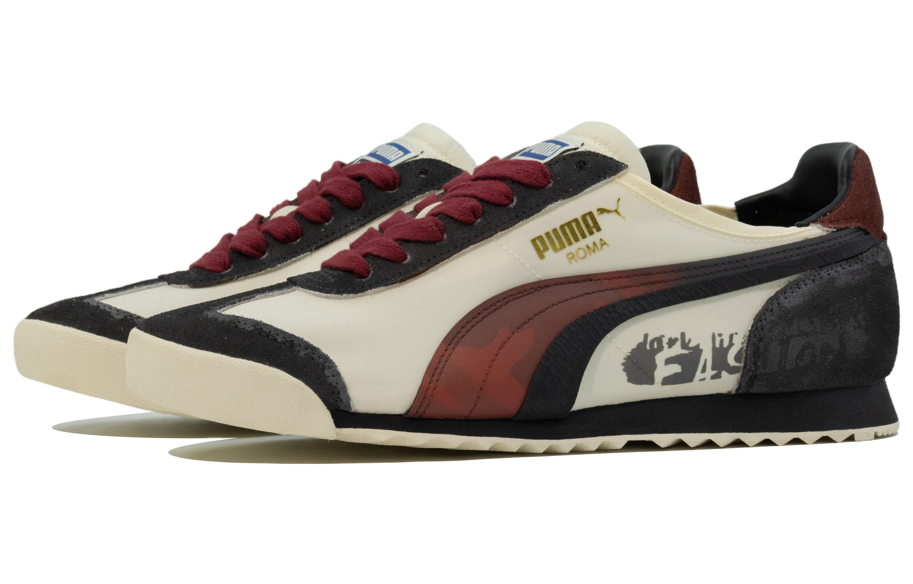 PUMA Roma Og Nylon Cushioned Slip-Resistant Low-Top Training Shoes Unisex Beige Red Black купить в интернет-магазине Yoocart с быстрой доставкой по России.