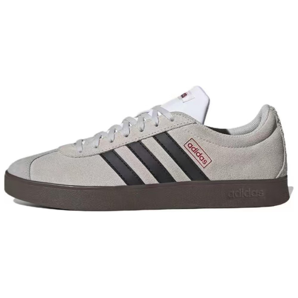 Adidas Neo Vl Court Classic Anti Slip Wear Resistant Low Top Skateboard Shoes Unisex Beige Black