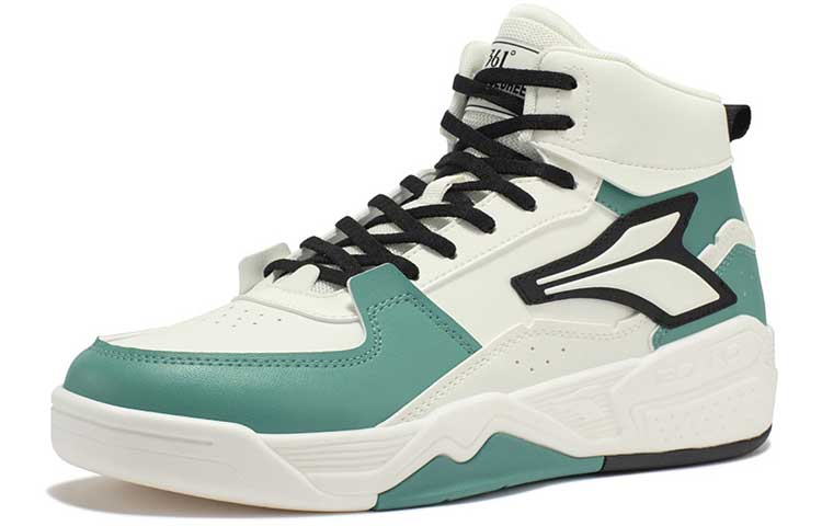 361° High-Top Skateboard Shoes Men's White Cyan