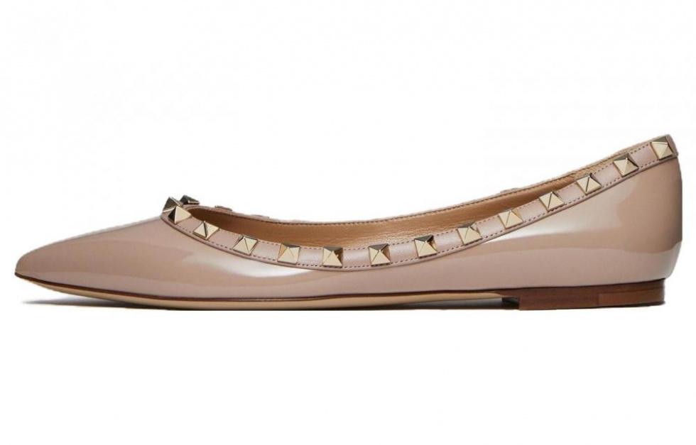 Valentino Rockstud Patent Leather Flats Women's