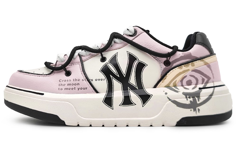 MLB Chunky Liner Wear-Resistant Height Increasing Low-Top Skateboard Shoes Unisex Purple Gray