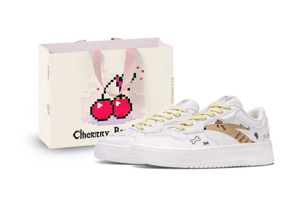 Anta Relaxed Anti Slip Wear Resistant Low Top Skateboard Shoes Women's White Yellow Brown