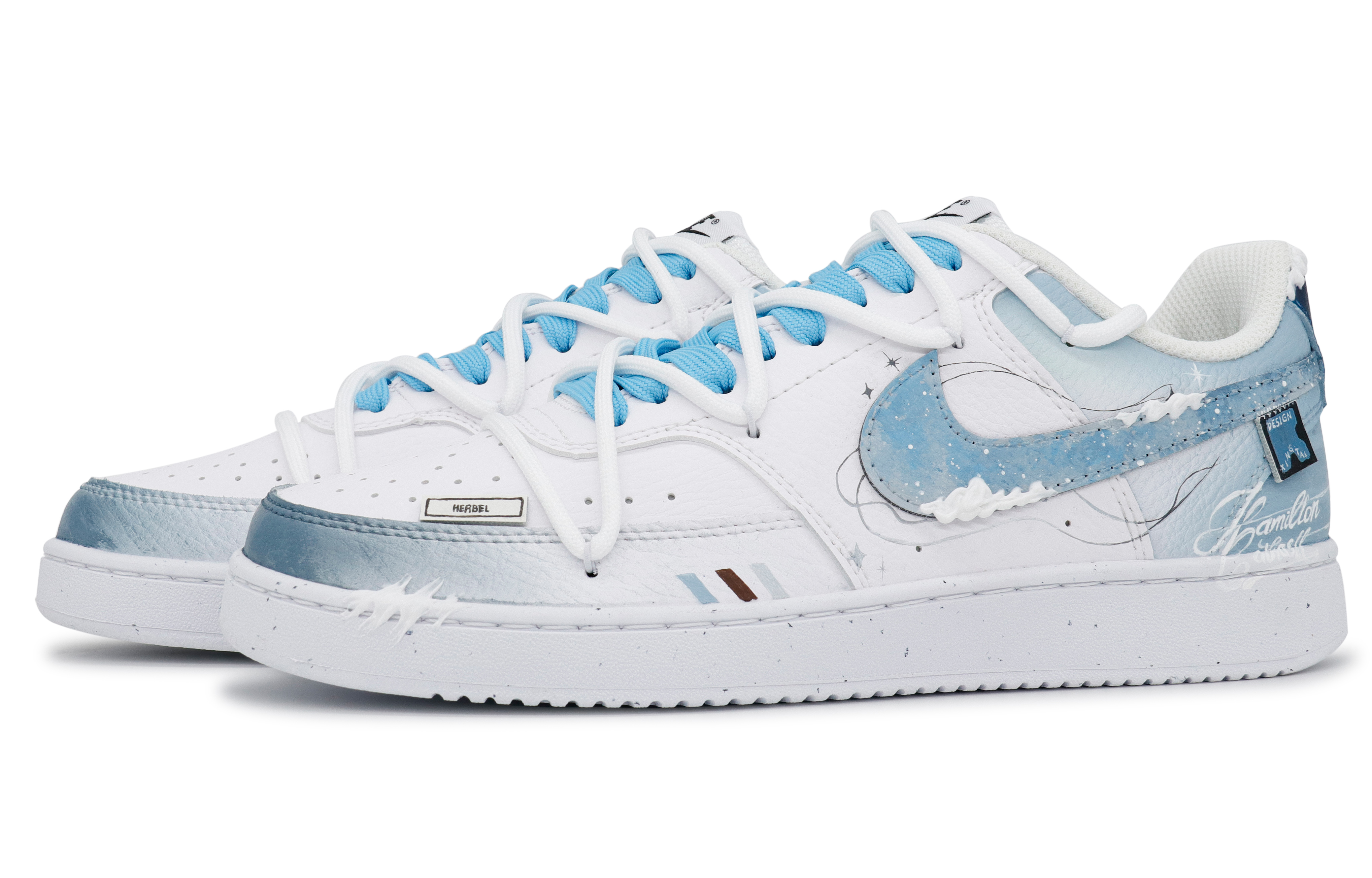 Nike Court Vision 1 Ripple Foam Anti-Slip Wear-Resistant Low-Top Skateboard Shoes Men's Light Blue купить в интернет-магазине Yoocart с быстрой доставкой по России.