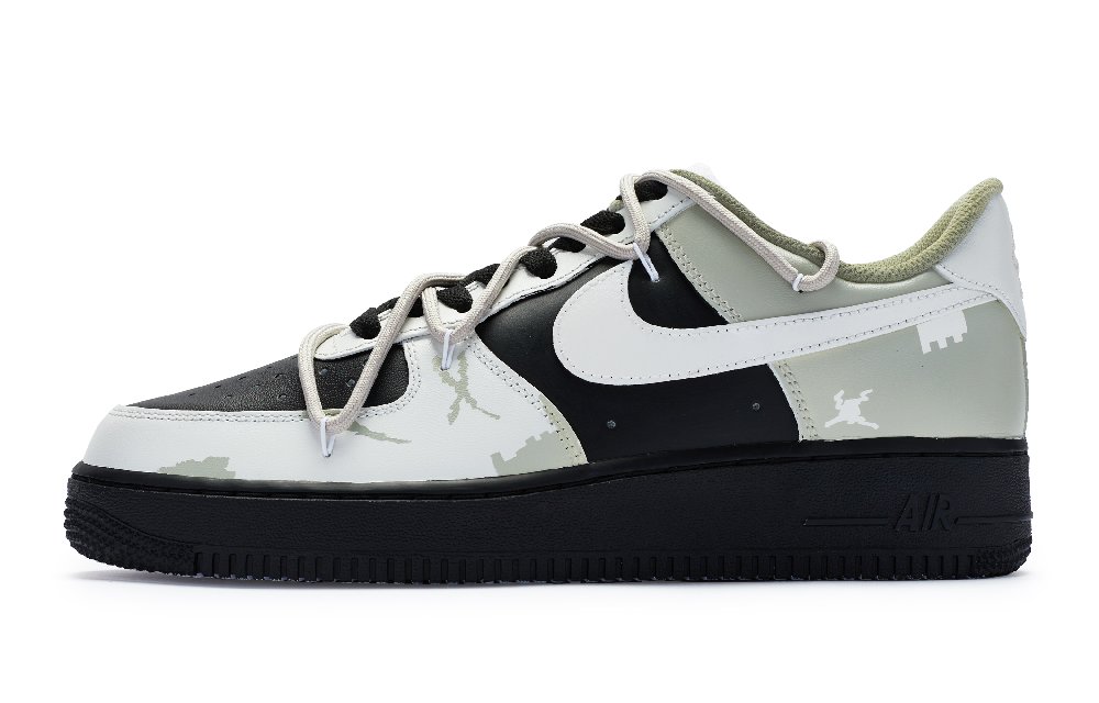 Nike Air Force 1 Low 811 Manufacturing Low Top Skateboard Shoes GS Black Green Gray