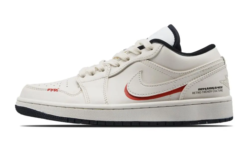 Jordan Air Jordan 1 Cushioned Slip-Resistant Low-Top Vintage Basketball Shoes Unisex Khaki