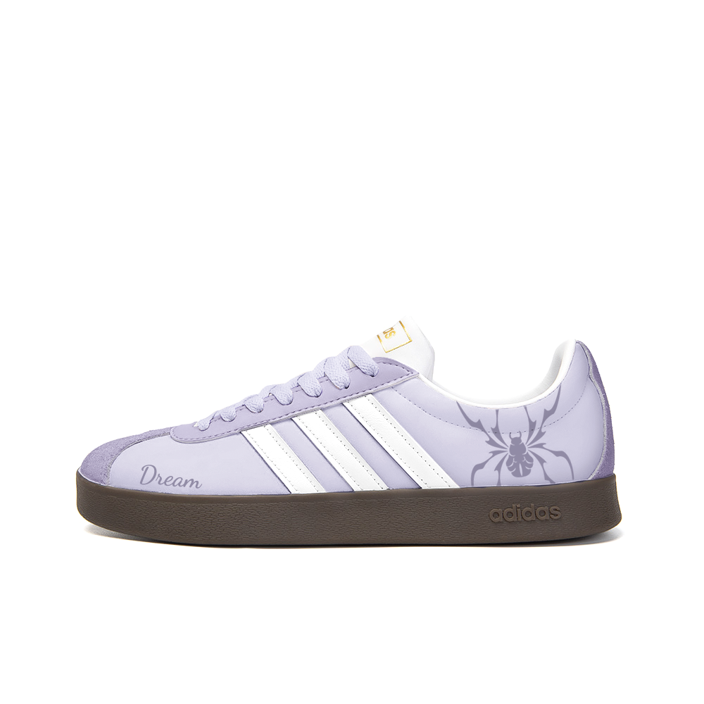 Adidas Neo VL Court 2.0 Anti-Slip Wear-Resistant Low-Top Skateboard Shoes Unisex Purple White
