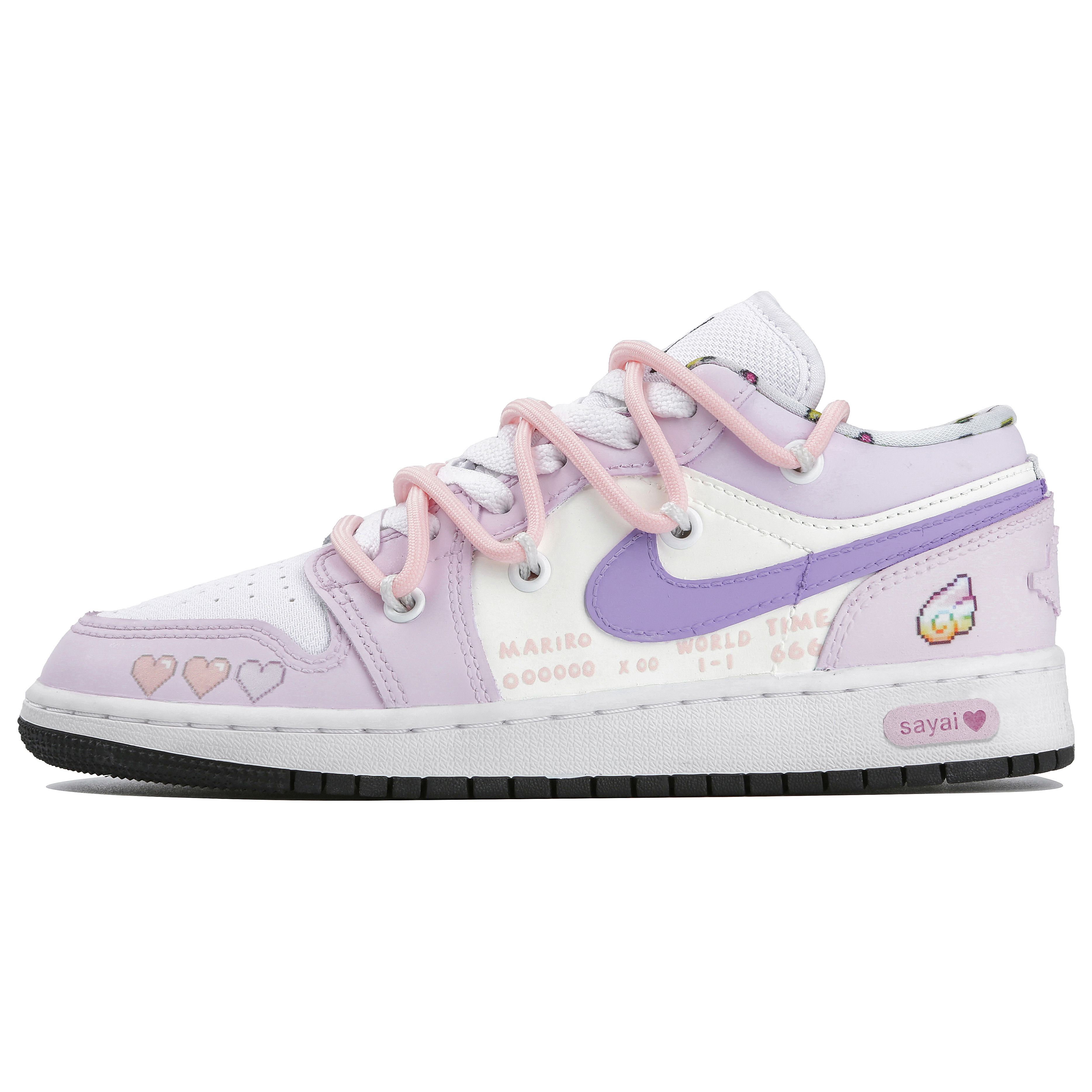 Jordan Air Jordan 1 Low-Top Vintage Basketball Shoes GS Purple