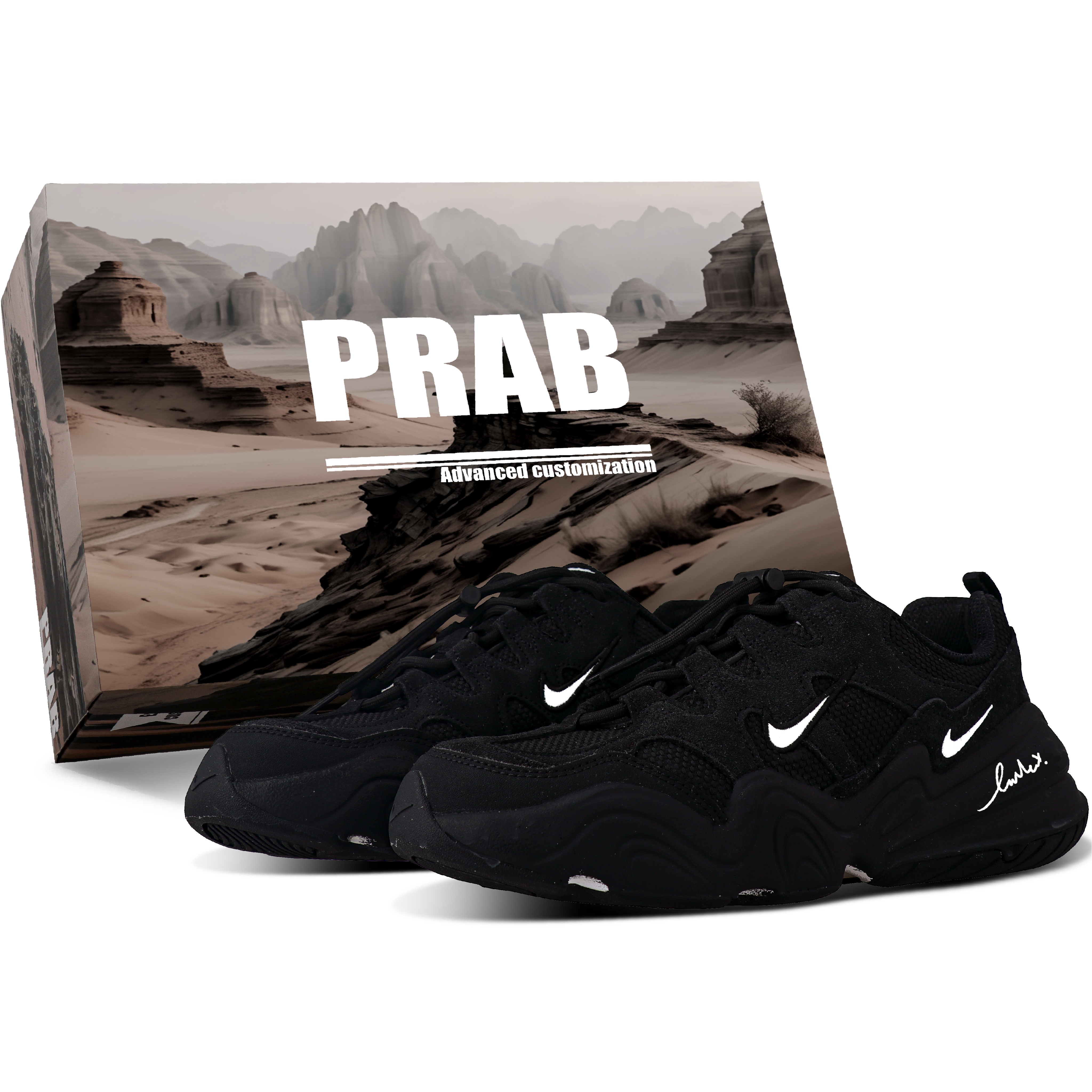 Nike Tech Hera Abrasion Resistant Lightweight Height Increasing Low top Casual Shoes Unisex Black