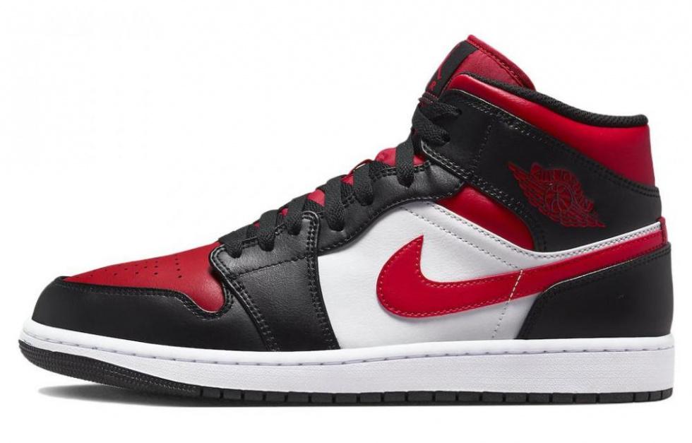 JORDAN 1 Mid White Black Red 2022