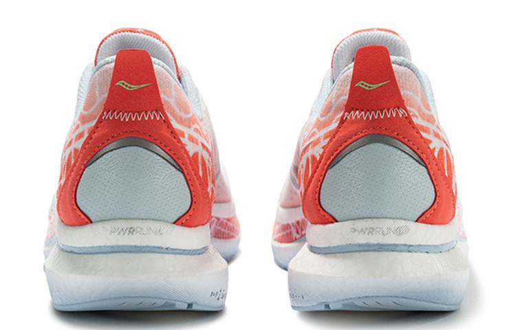 Saucony Shock Absorbers With Slip Resistant Features Low Top Carbon Plate Marathon Running Shoes Unisex White Red
