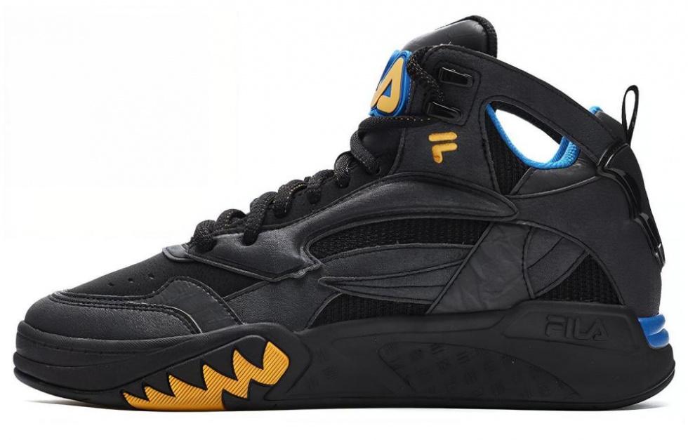 FILA FUSION Desperado Anti Slip Wear Resistant Mid Top Vintage Basketball Shoes Men's Black