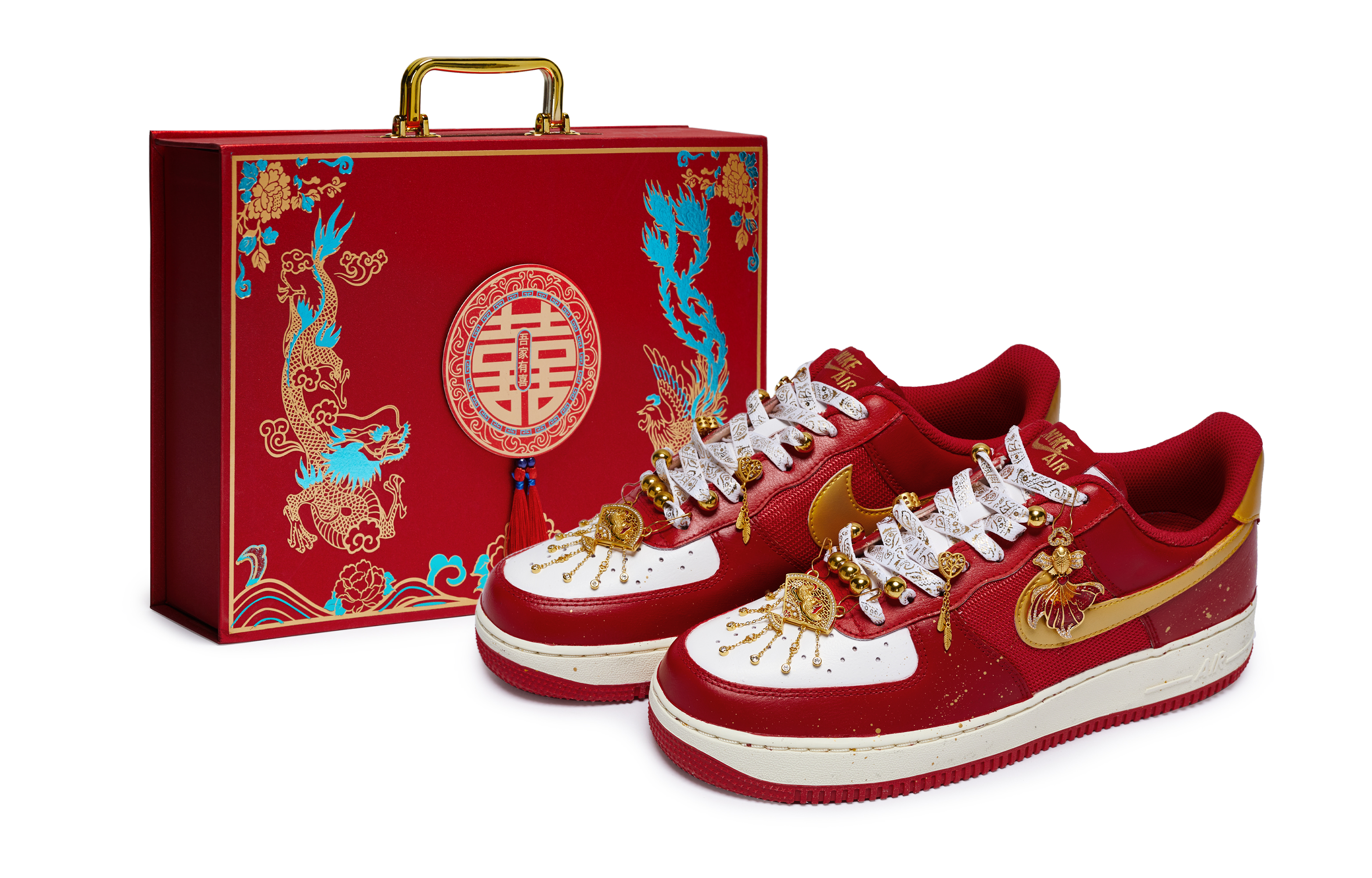 Nike Air Force 1 Skateboard Shoes Unisex Low top White/Gold
