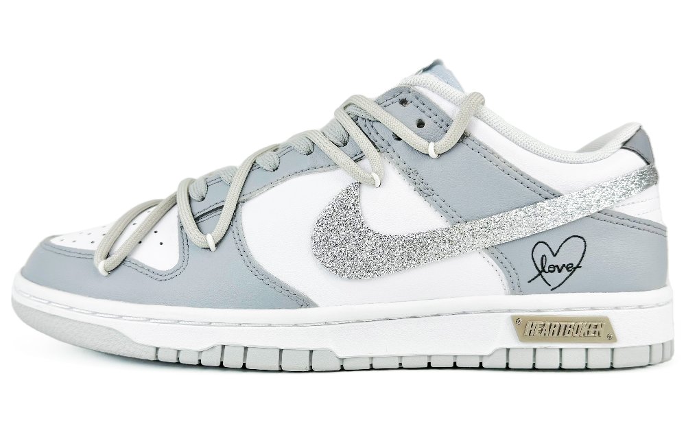 Nike Dunk Low-Top Skateboard Shoes Men's White Gray