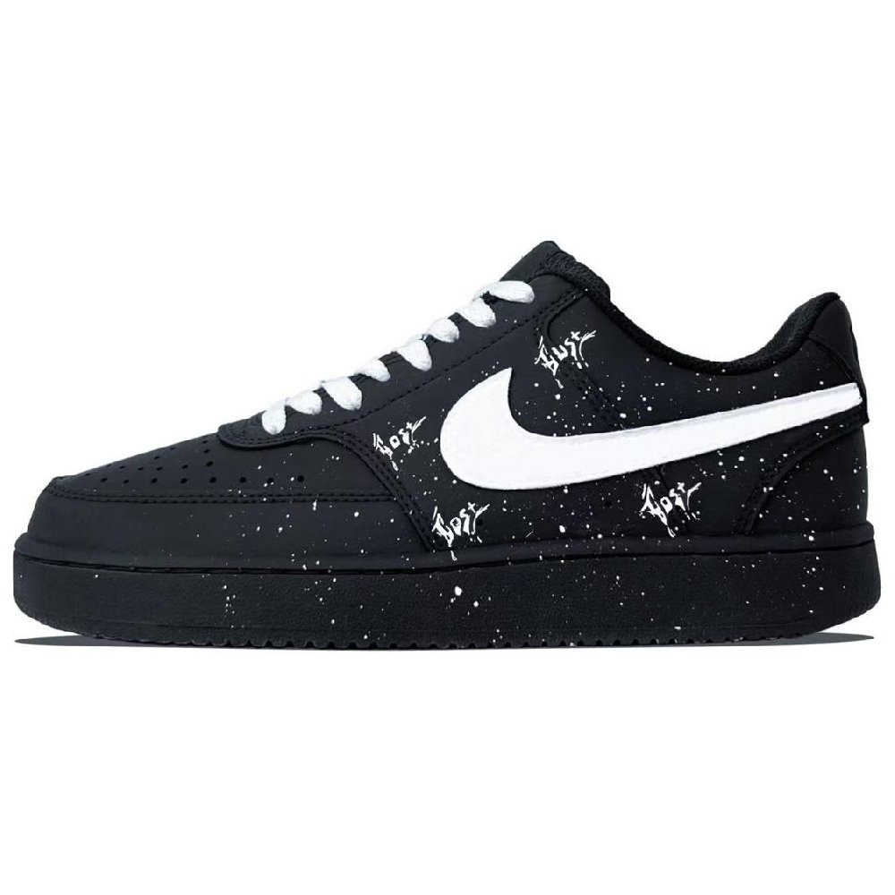 Nike Court Vision Low Anti Slip Wear Resistant Low Top Skateboard Shoes Unisex Black