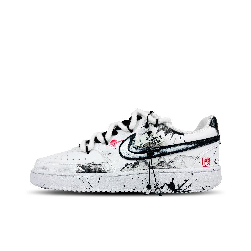 Nike Court Vision Skateboard Shoes Unisex Low-Top Black/White