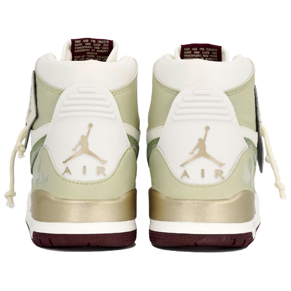 Jordan Legacy 312 Anti-Slip Wear-Resistant High-Top Vintage Basketball Shoes Men's White Green