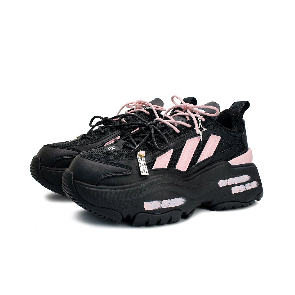 Adidas Originals OZGAIA Anti Slip And Wear Resistant Height Increasing Low Top Casual Shoes Women's Black Pink
