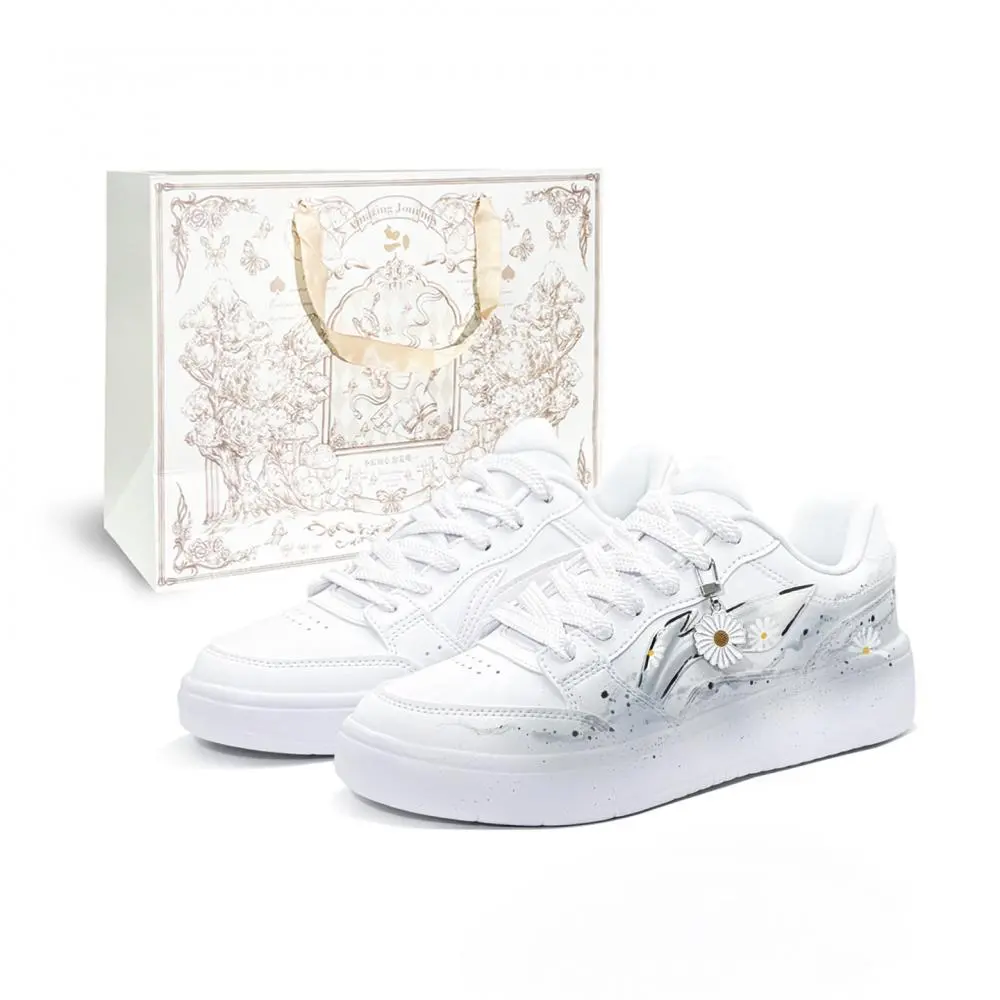 LiNing Acer Truncatum Abrasion Resistant Height Increasing Low top Skateboard Shoes Men's White Gray