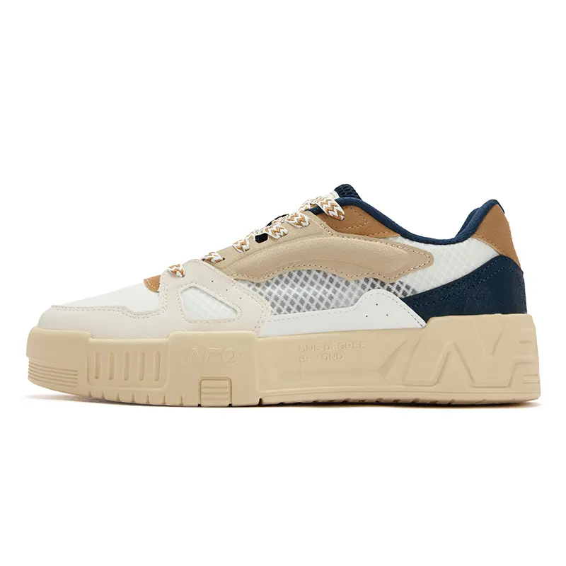 361° Lightweight And Breathable Low Top Skateboard Shoes Men's Feather White Wild Mushroom