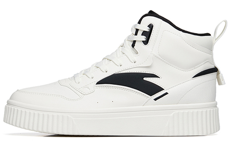 Anta Life Collection Slip-Resistant High-Top Skateboard Shoes Men's White Black