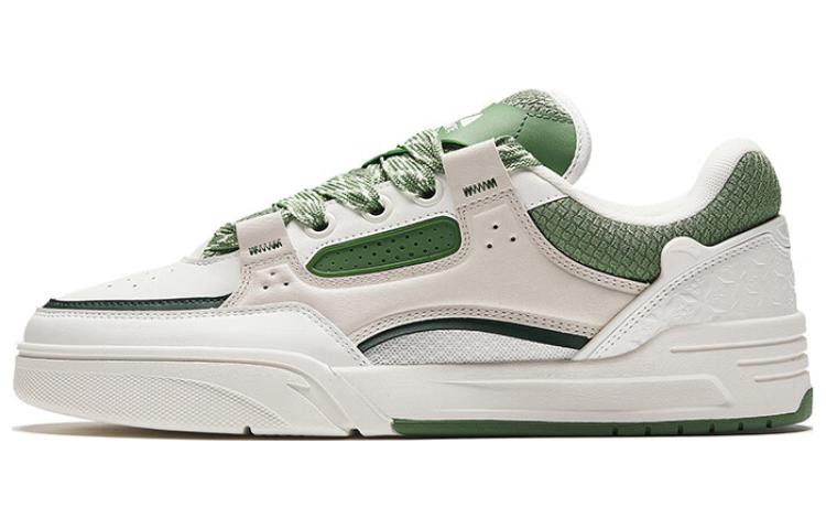 Anta AOJIE Slip Resistant Shock Absorbers Low Top Skateboard Shoes Men's White Green