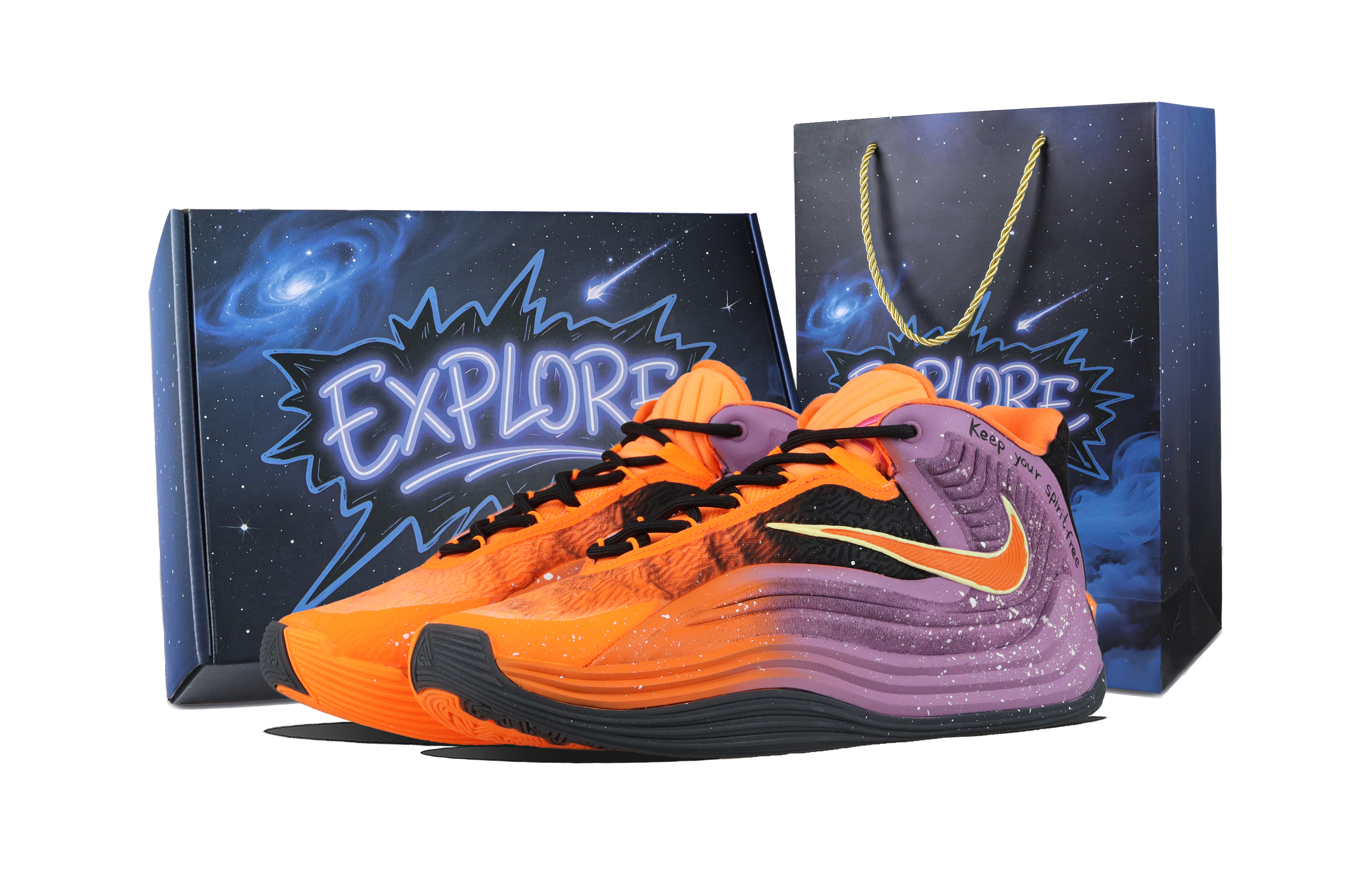 Nike Giannis Freak 7 Flame Purple Box Abrasion Resistant Basketball Shoes Unisex Purple