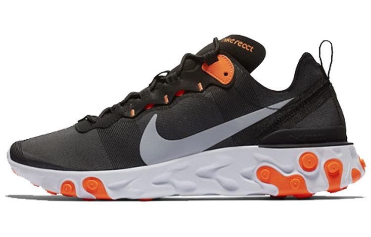 Nike React Element 55 Black Cool Grey Total Orange