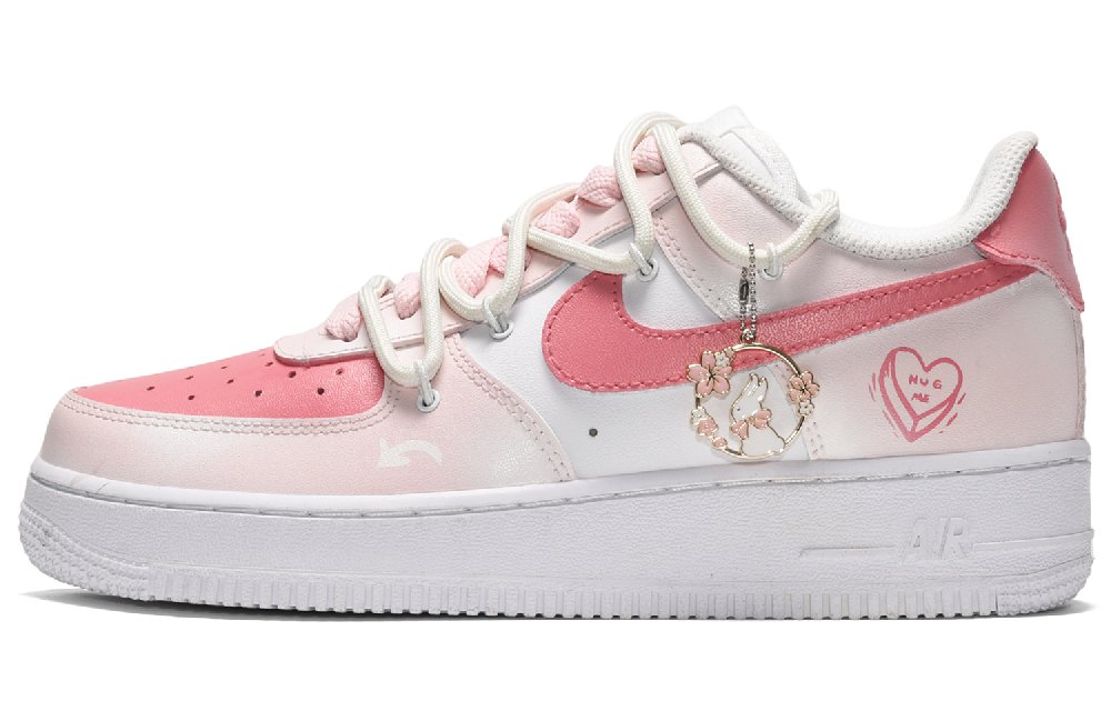 Nike Air Force 1 CUS ID Low-Top Skateboard Shoes Women's White Pink