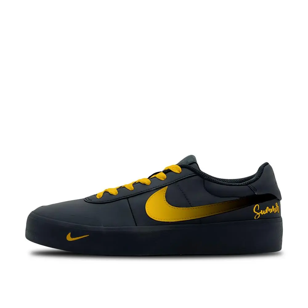 Nike Court Shot Yellow Shadow Chase Light Abrasion Resistant Low top Skateboard Shoes Men's Black Yellow