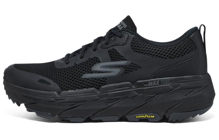 Skechers Cushioned Wear Resistant Lightweight Low Top Running Shoes Men's Black